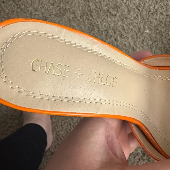 Chase + Chloe Orange Platform Mule Heels Size 5.5 - Picture 8 of 12